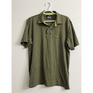 Psycho Bunny Polo Shirt Waverly Jersey Bunny Logo Short Sleeve Men's 7 Green